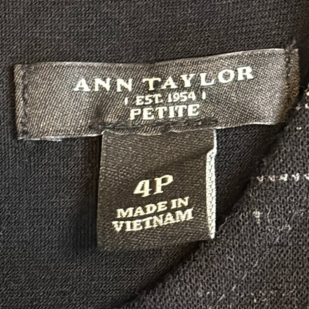 Ann Taylor Black Textured Sleeveless Sheath Dress | Women’s 4P Petite - Picture 10 of 10